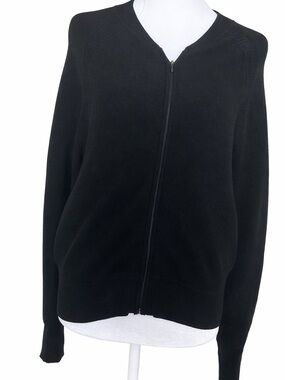 Athleta Black Knit Full Zip Sweater. Size Medium. Perfect for travel.